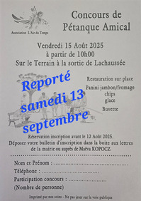 Concours de pétanque amical